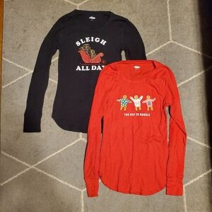 Set of 2 Christmas thermal shirts